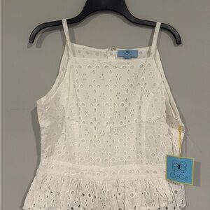CeCe White Eyelet Peplum Camisole